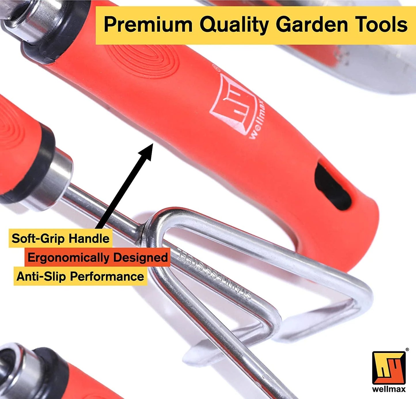 Garden Tools Set of 12 with Gardening Gloves, Pruning Shear and 7 Piece Stainless Steel Hand Digging Tool Heavy Duty Kit